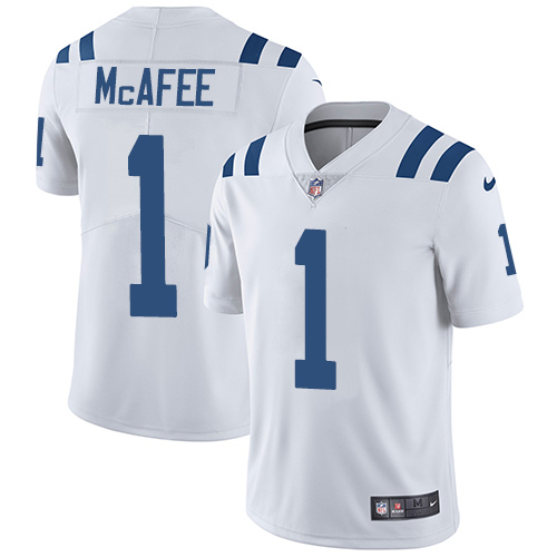 Indianapolis Colts #1 Limited Pat McAfee White Nike NFL Road Men Vapor Untouchable jerseys->indianapolis colts->NFL Jersey